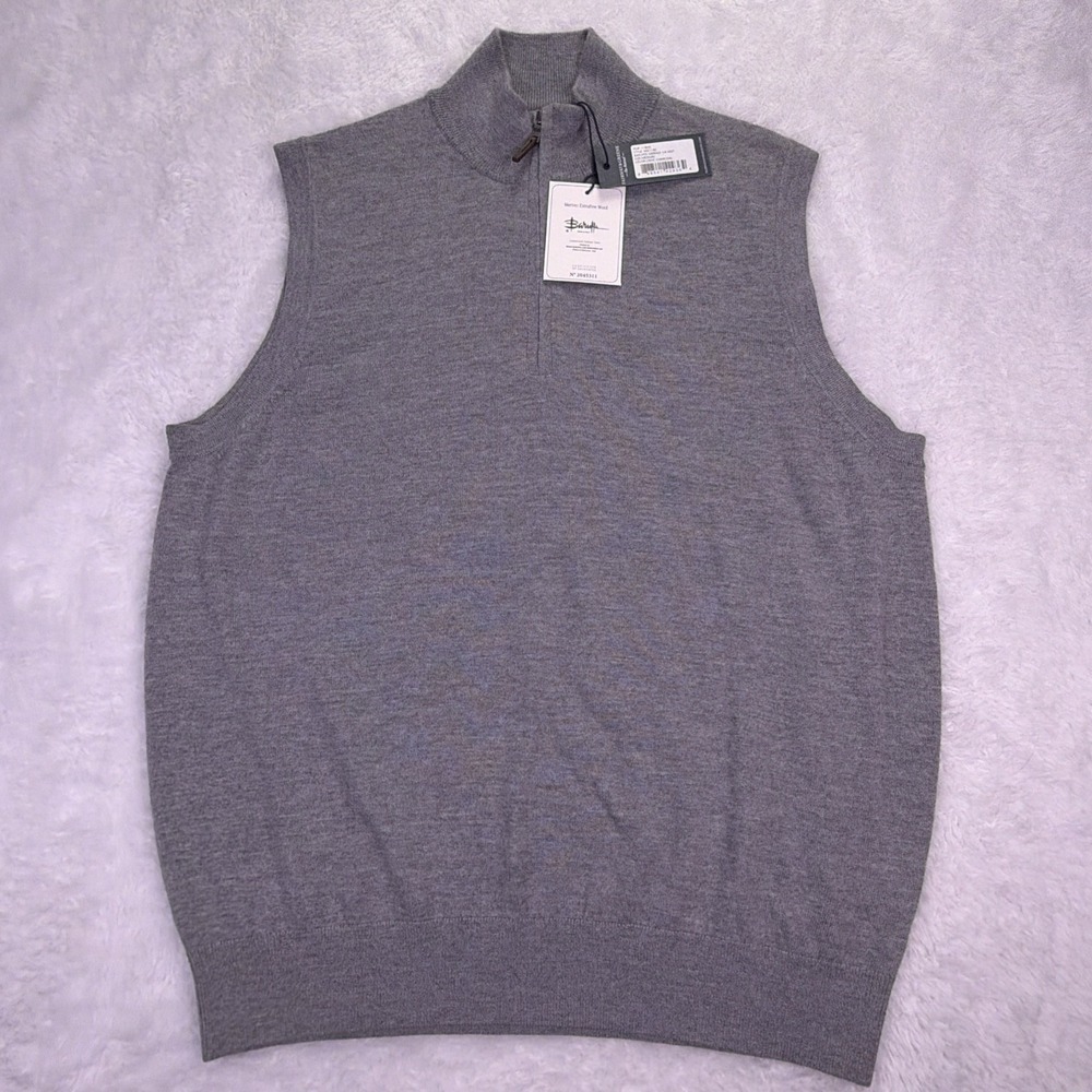NEW Fairway & Greene Baruffa 100% Merino Wool 1/4 Zip Golf Vest Mens Medium NWT